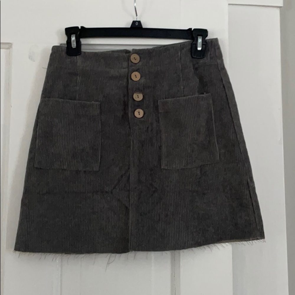 Grey corduroy skirt